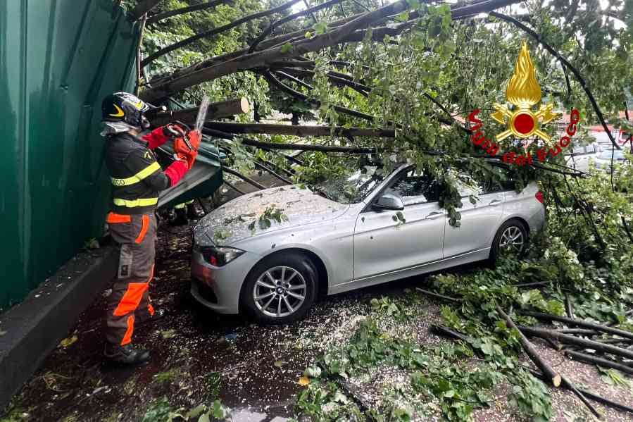 BORGOSESIA – Albero pericolante cade e danneggia 3 auto